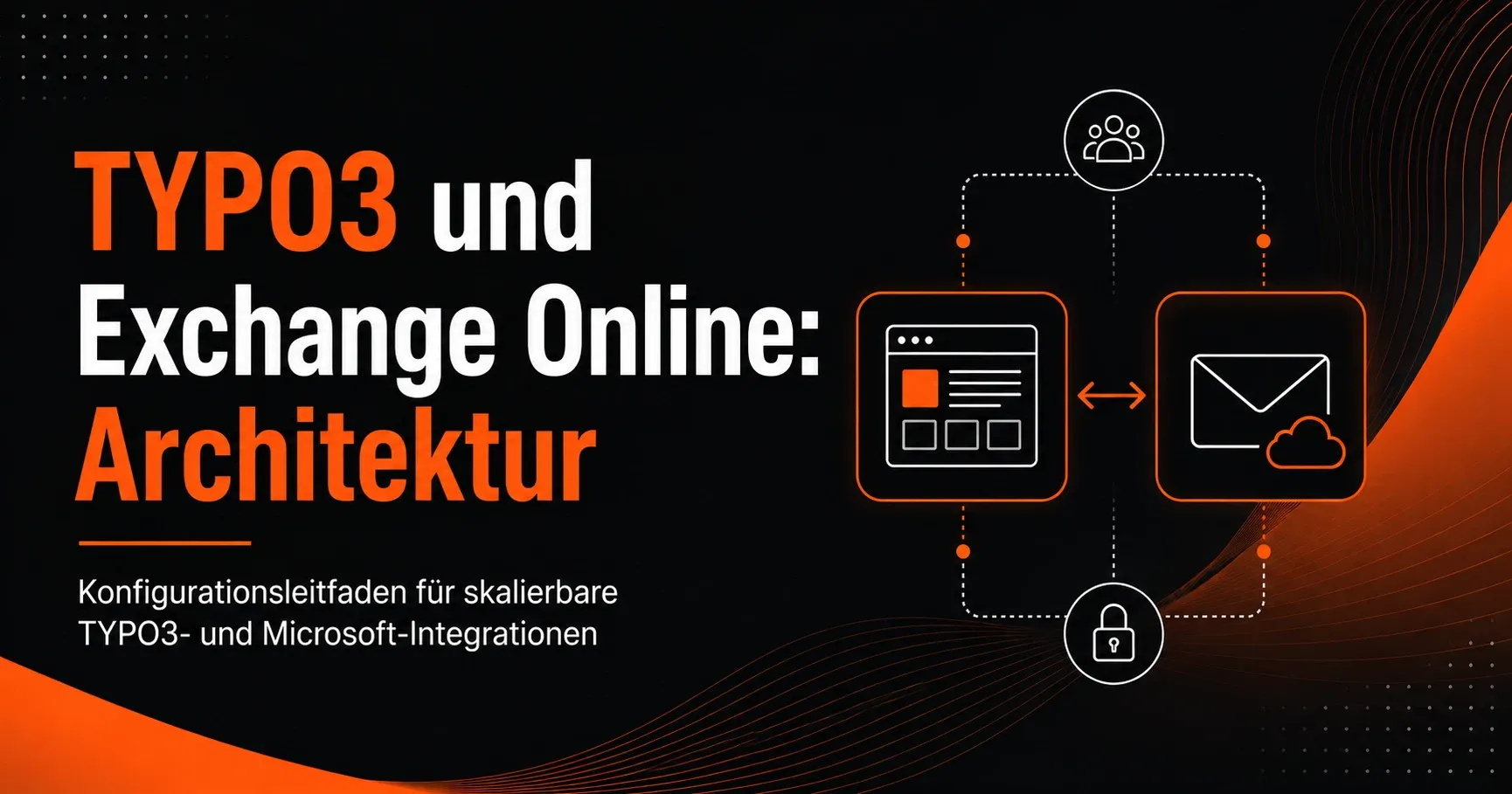 Architekturdiagramm zur skalierbaren Integration von TYPO3 mit Exchange Online